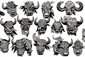 Angry bull tattoo idea