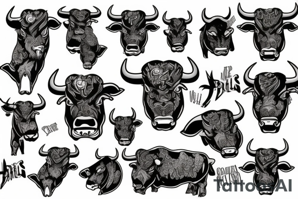 Angry bull tattoo idea