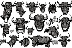 Angry bull tattoo idea