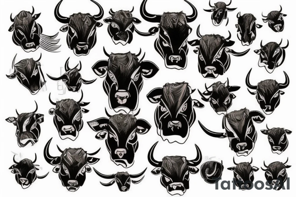 Angry bull tattoo idea