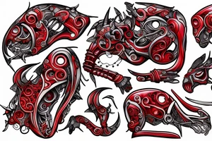 bull red tattoo idea