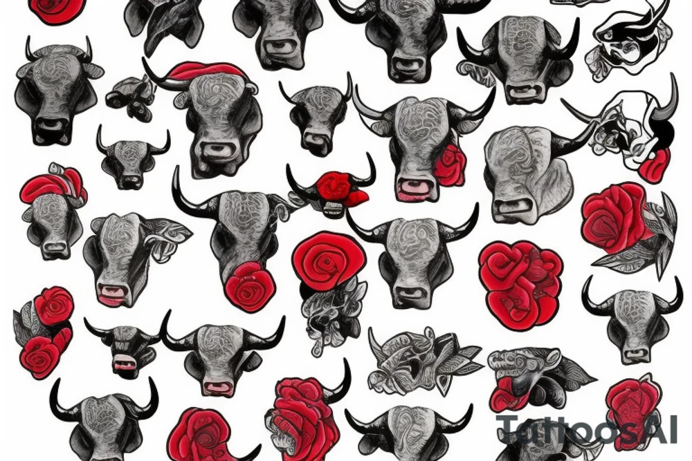 bull red tattoo idea