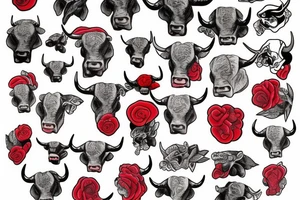 bull red tattoo idea