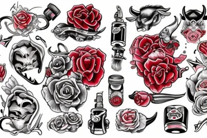 bull red tattoo idea
