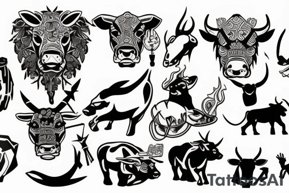 Charging bull tattoo idea