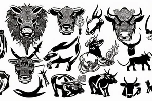 Charging bull tattoo idea