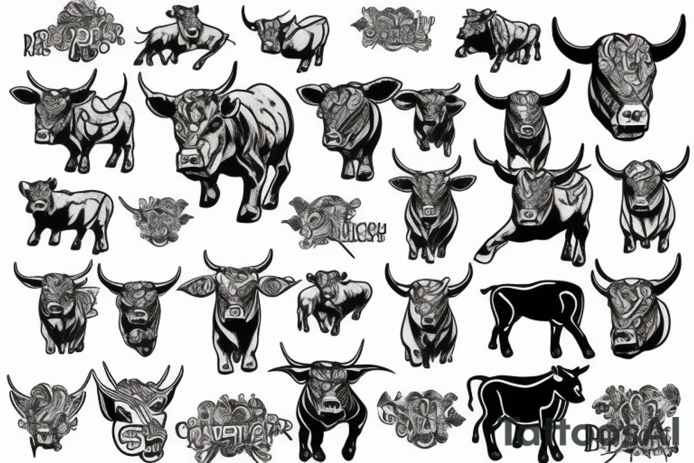 Charging bull tattoo idea