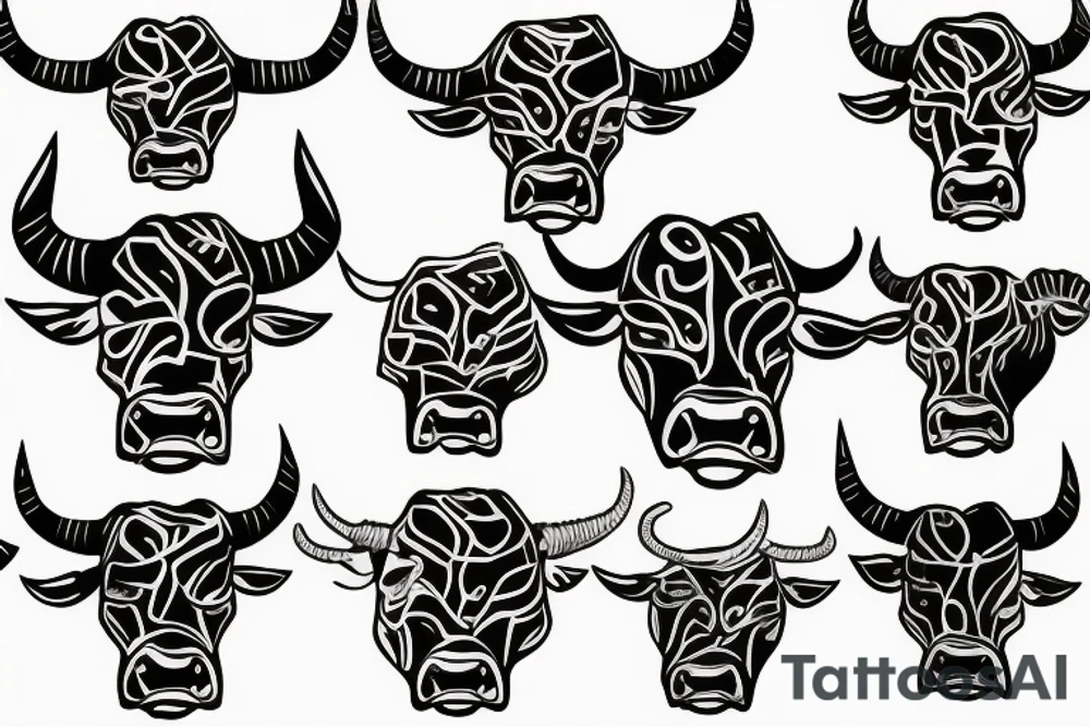 Aggressive bull tattoo idea
