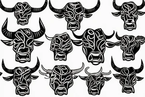 Aggressive bull tattoo idea