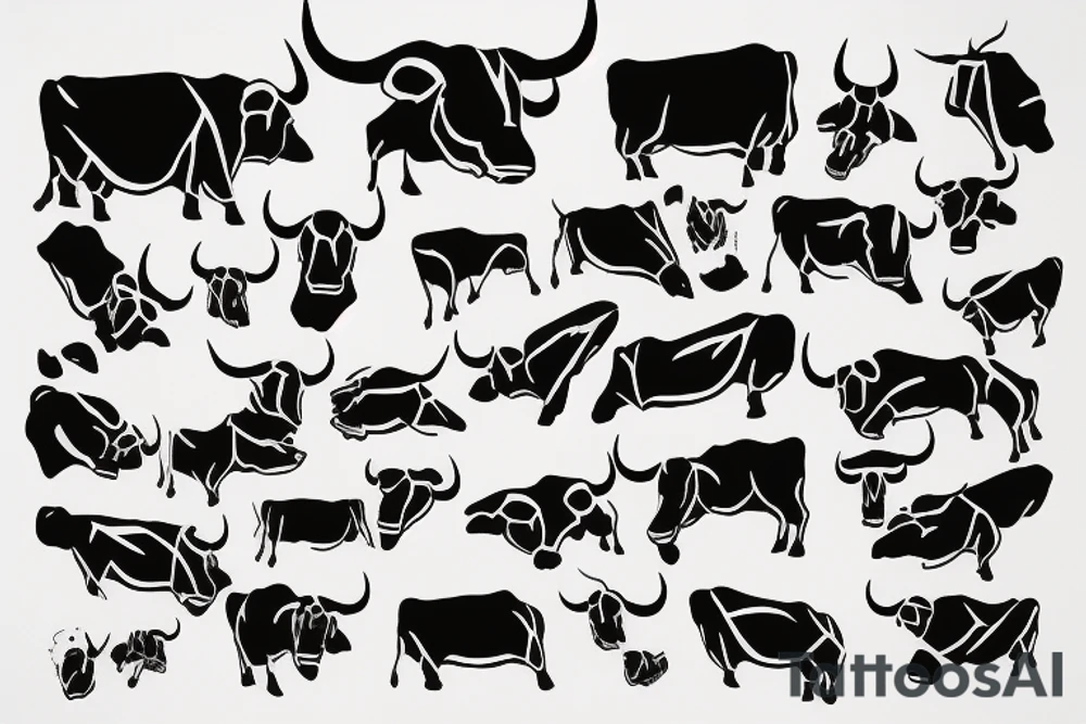 Aggressive bull tattoo idea