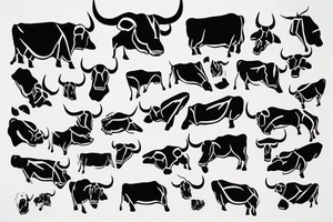 Aggressive bull tattoo idea