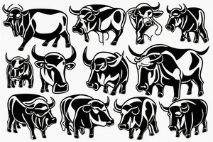 Aggressive bull tattoo idea