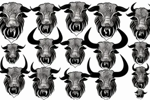 Aggressive bull sharp tattoo idea