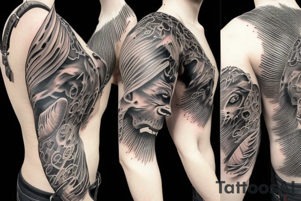Aggressive bull sharp tattoo idea