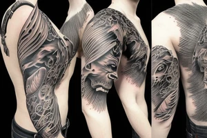 Aggressive bull sharp tattoo idea