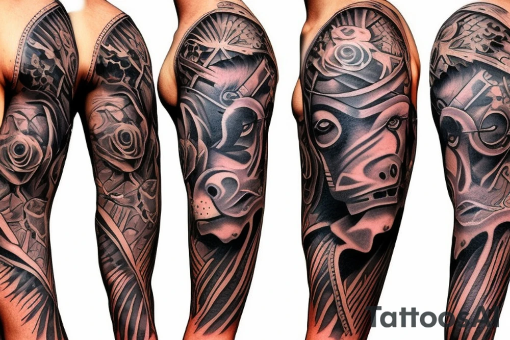 Aggressive bull tattoo idea