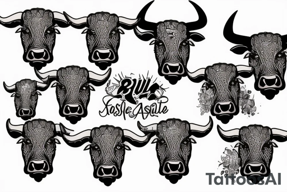 Aggressive bull tattoo idea