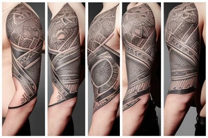 Aggressive bull geometric tattoo idea