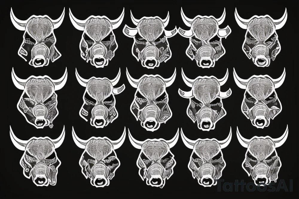 Aggressive bull tattoo idea