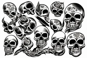 skull with angry animal tattoo idea
