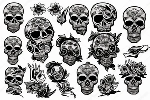 skull with angry animal tattoo idea