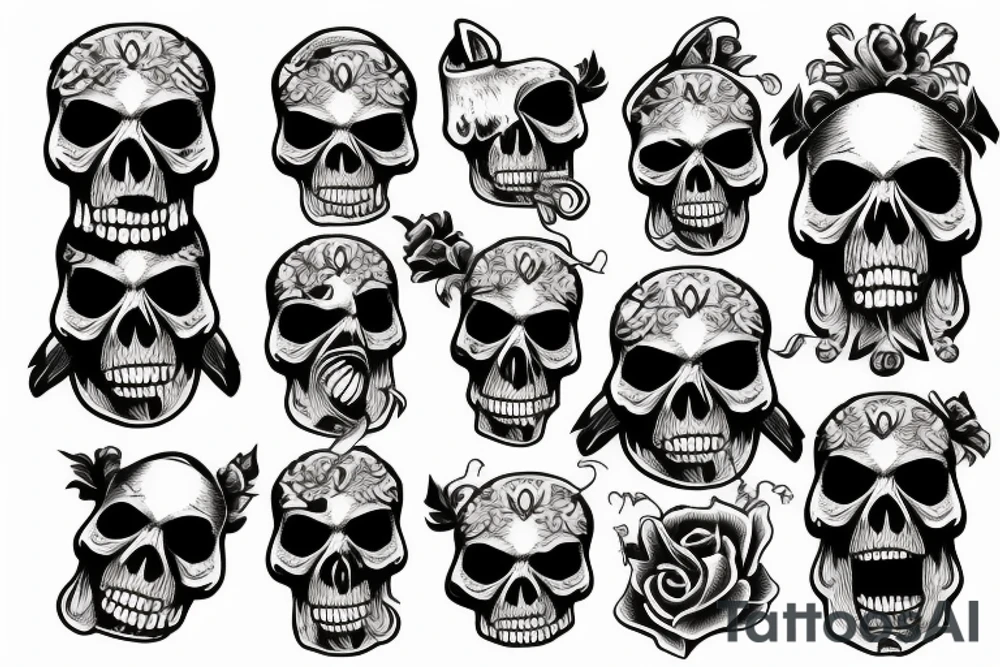 skull with angry animal tattoo idea