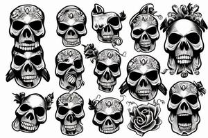 skull with angry animal tattoo idea