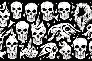 skull with angry animal tattoo idea