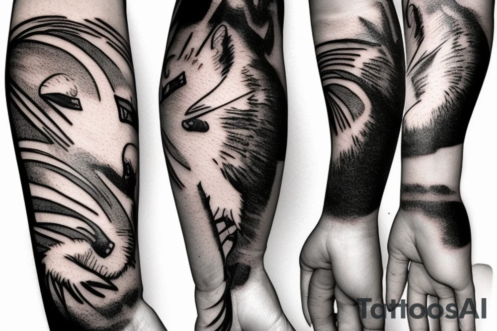 the squirrel from the lines goes down the arm to the palm tattoo idea