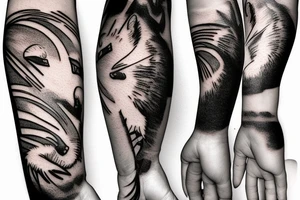 the squirrel from the lines goes down the arm to the palm tattoo idea