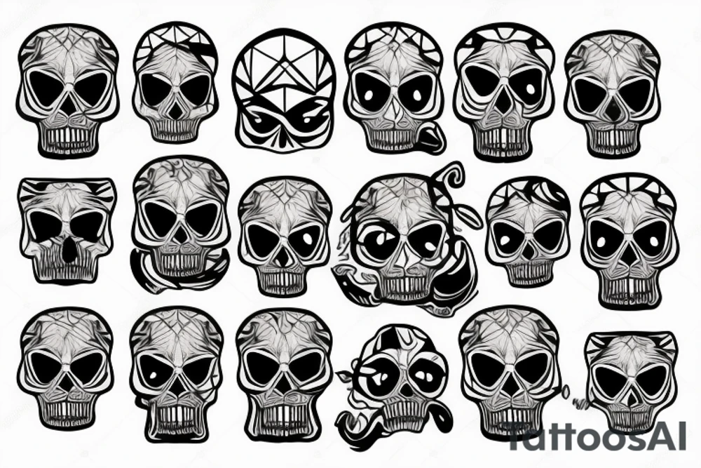 skull with angry animal tattoo idea