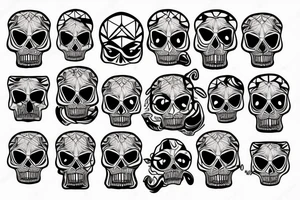 skull with angry animal tattoo idea