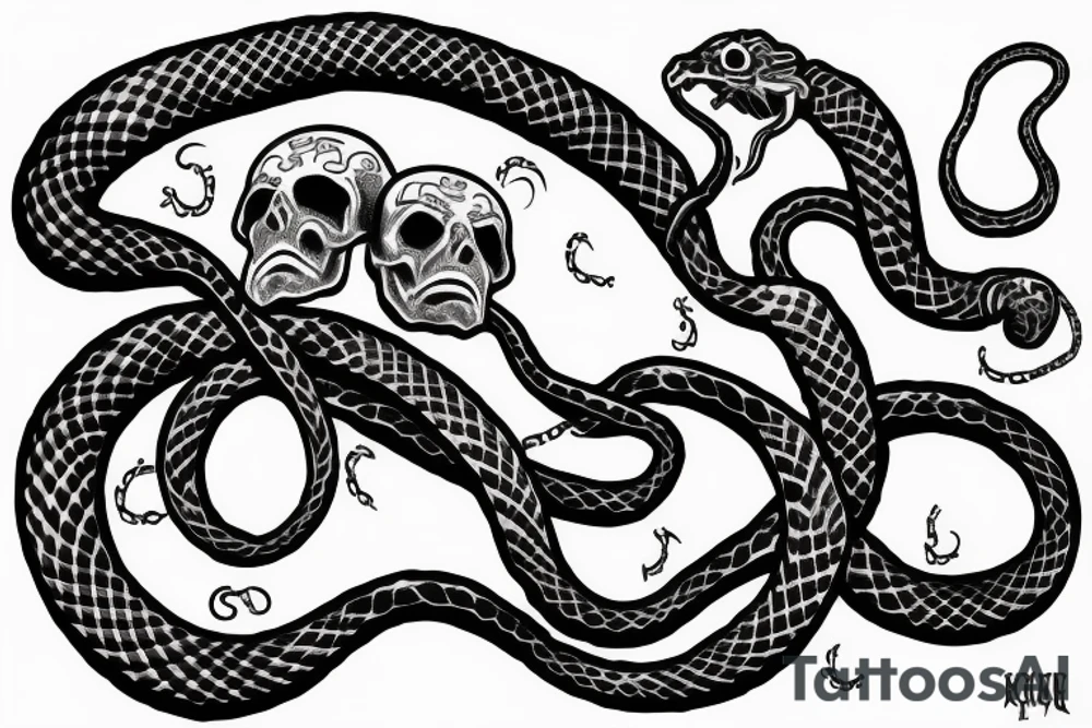 Skull with snake in it and the knife tattoo idea Skull with snake in it and the knife tattoo idea