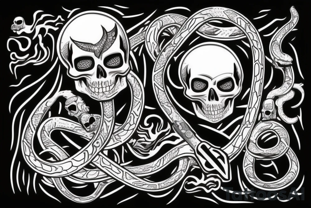 Skull with snake in it and the knife tattoo idea Skull with snake in it and the knife tattoo idea