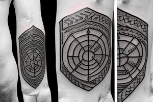 spartan shield with Persian arrows tattoo idea