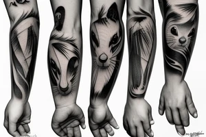 the squirrel from the lines goes down the arm to the palm tattoo idea