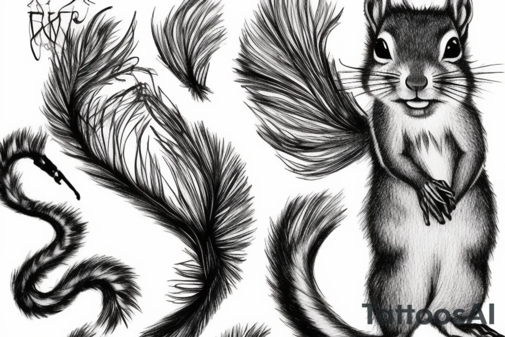 the squirrel from the lines goes down the arm to the palm tattoo idea