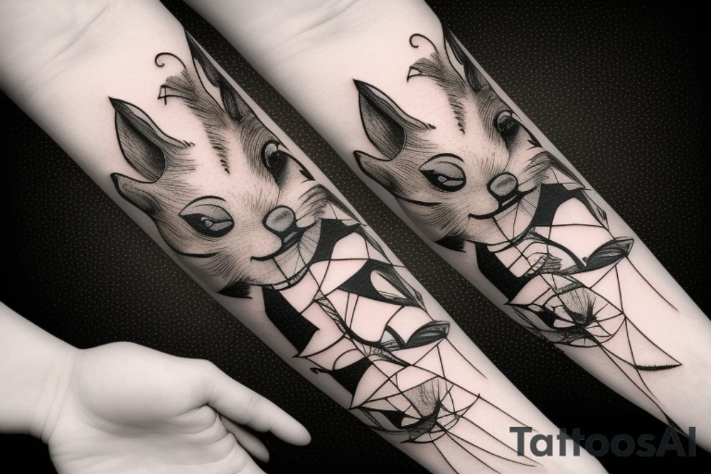 the squirrel from the lines goes down the arm to the palm tattoo idea