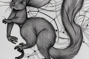 the lines in the trable style have outlines similar to a squirrel that descends down the arm to the palm tattoo idea
