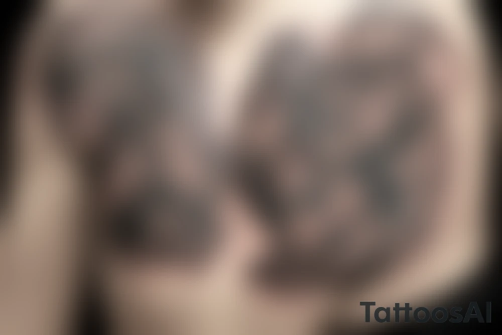 the interlacing of the line in the trable style, the contour resembles a squirrel that goes down for a nut tattoo idea