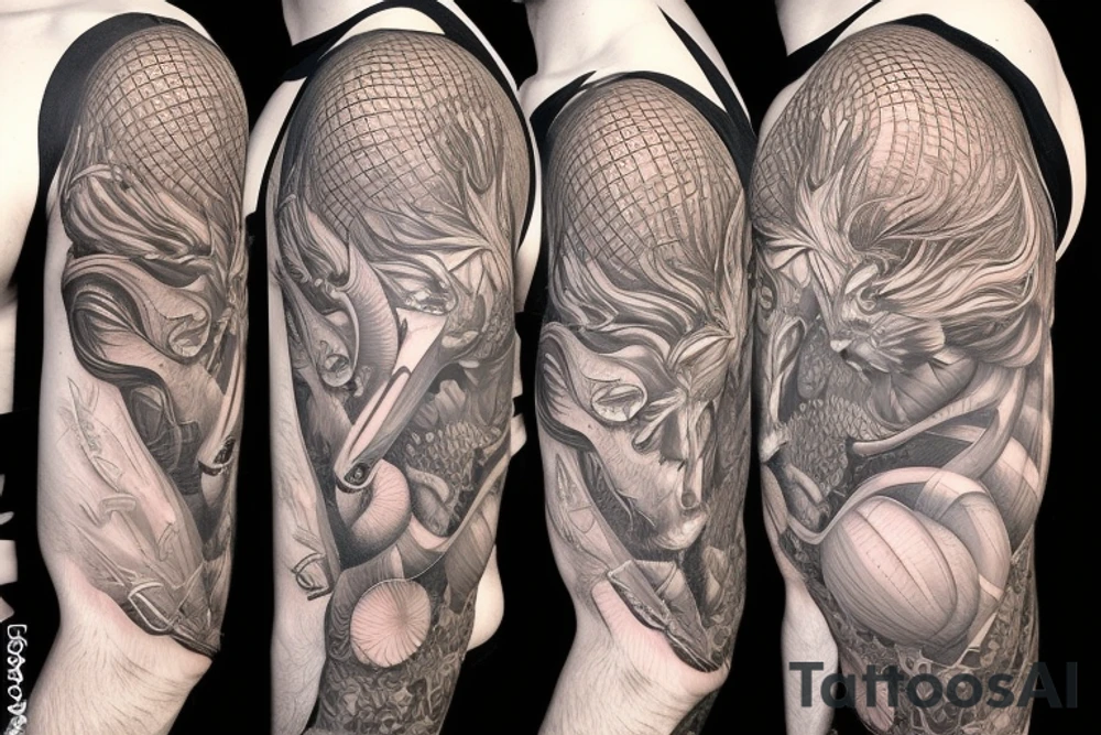 the interlacing of the line, the contour resembles a squirrel that goes down for a nut tattoo idea