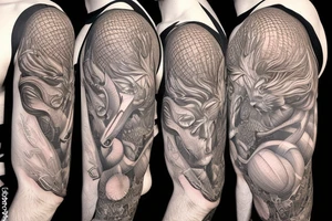 the interlacing of the line, the contour resembles a squirrel that goes down for a nut tattoo idea