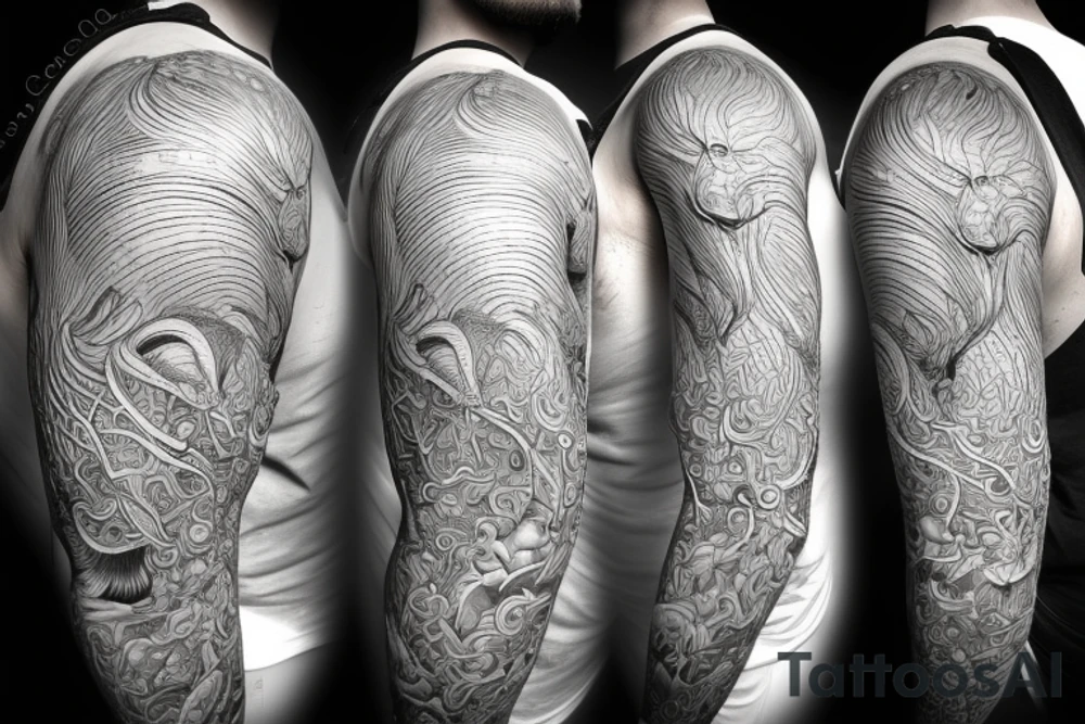 the interlacing of the line, the contour resembles a squirrel that stretches behind a nut, the head at the bottom, the tail at the top tattoo idea