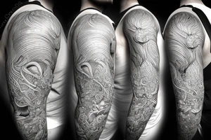 the interlacing of the line, the contour resembles a squirrel that stretches behind a nut, the head at the bottom, the tail at the top tattoo idea