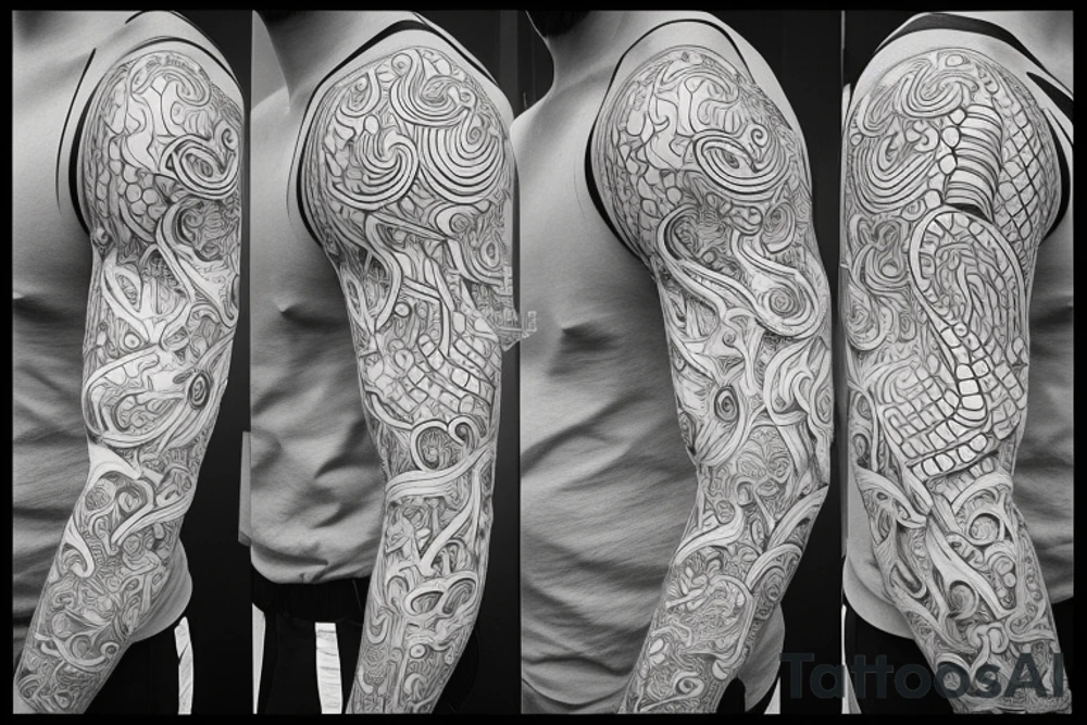 the interlacing of the line, the contour resembles a squirrel that stretches behind a nut, the head at the bottom, the tail at the top tattoo idea