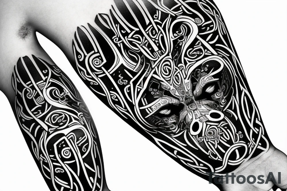 celtic dog is jumping tattoo idea