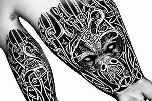 celtic dog is jumping tattoo idea