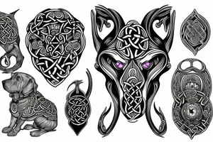 celtic dog is jumping tattoo idea