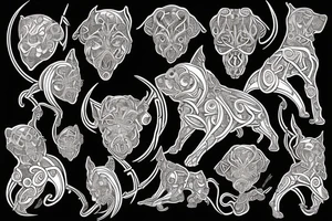 celtic dog is jumping tattoo idea