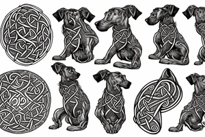 the jumping celtic hound tattoo idea